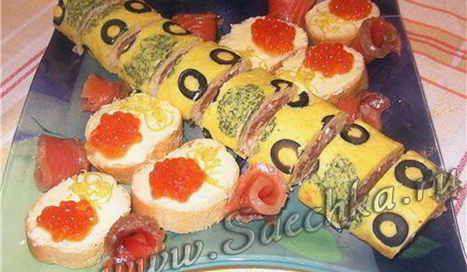 Рецепт закусочного рулета фантазия