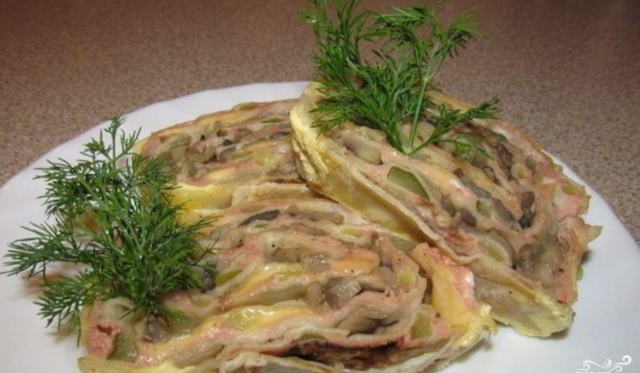 Рецепт запеченного рулета из лаваша