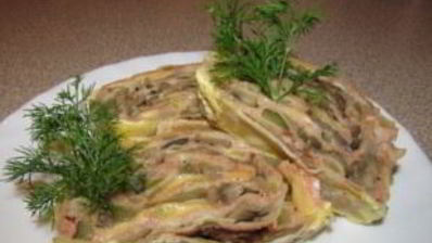 запеченный рулет из лаваша