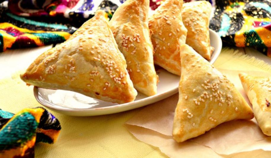 Рецепт самсы из слоеного теста с мясным фаршем