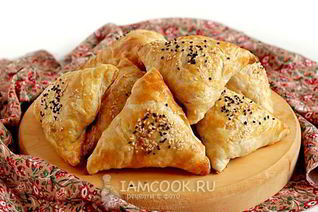 Самса с тыквой на готовом слоеном тесте