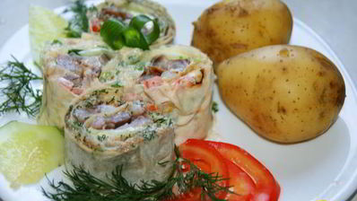 селедка в лаваше