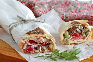 Шаурма с говядиной по-домашнему
