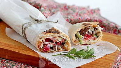 шаурма с говядиной по-домашнему