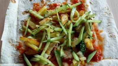 шаурма с сосиской