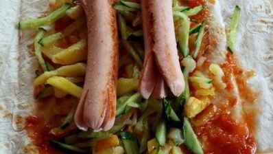 шаурма с сосиской