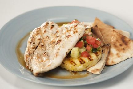 Шаверма с курицей на тарелке