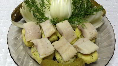 суши из селедки и картофеля