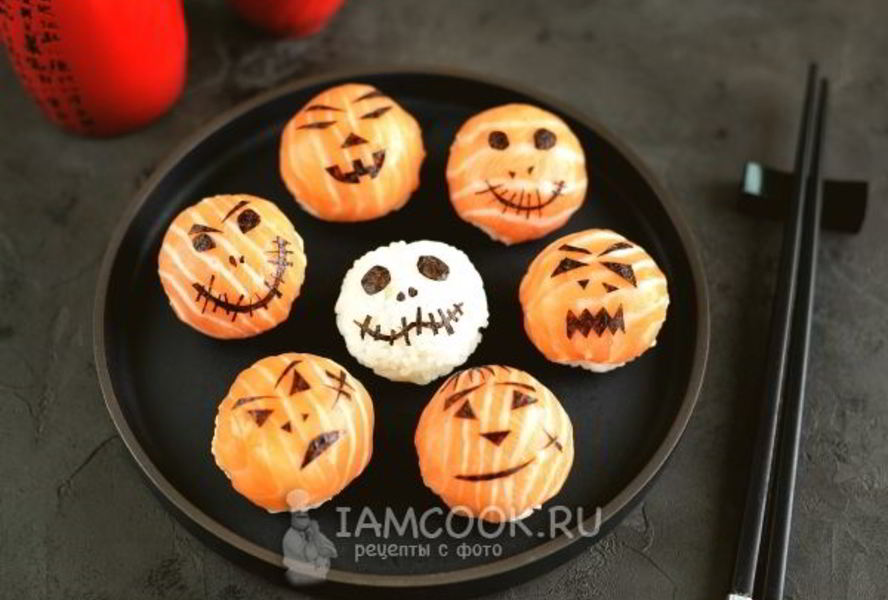 Суши темари на Хэллоуин