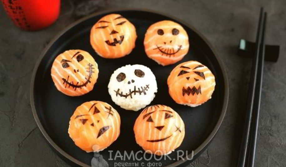 Рецепт суш темари на хэллоуин