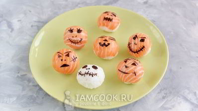 суши темари на хэллоуин
