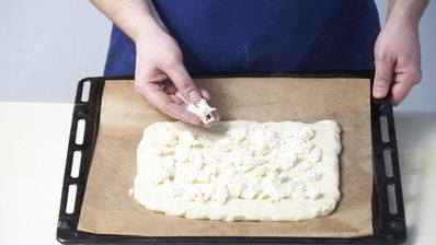 сэндвич из домашней фокаччи с ветчиной