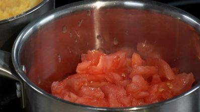 сэндвич из поленты и томатного варенья