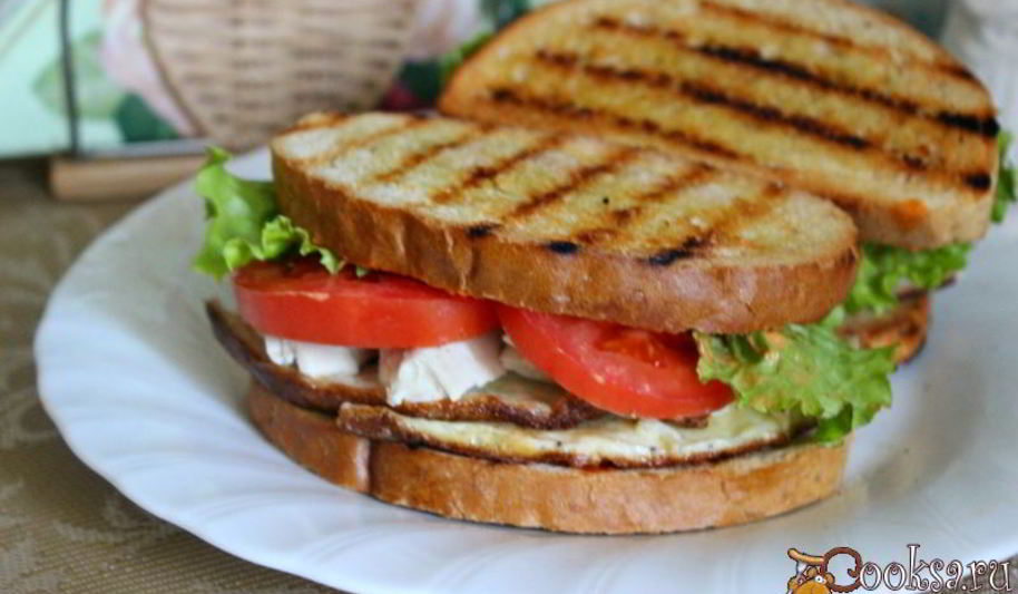 Рецепт сэндвичей с курицей и омлетом