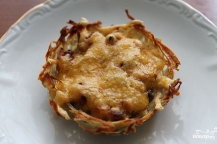 Картофельные тарталетки с грибами