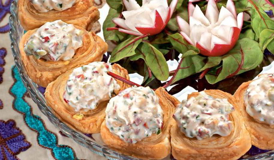 Рецепт кольца из тарталеток с овощами