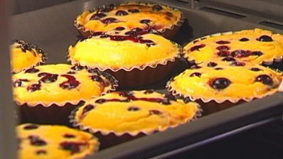 лимонные тарталетки с голубикой