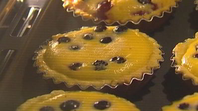 лимонные тарталетки с голубикой