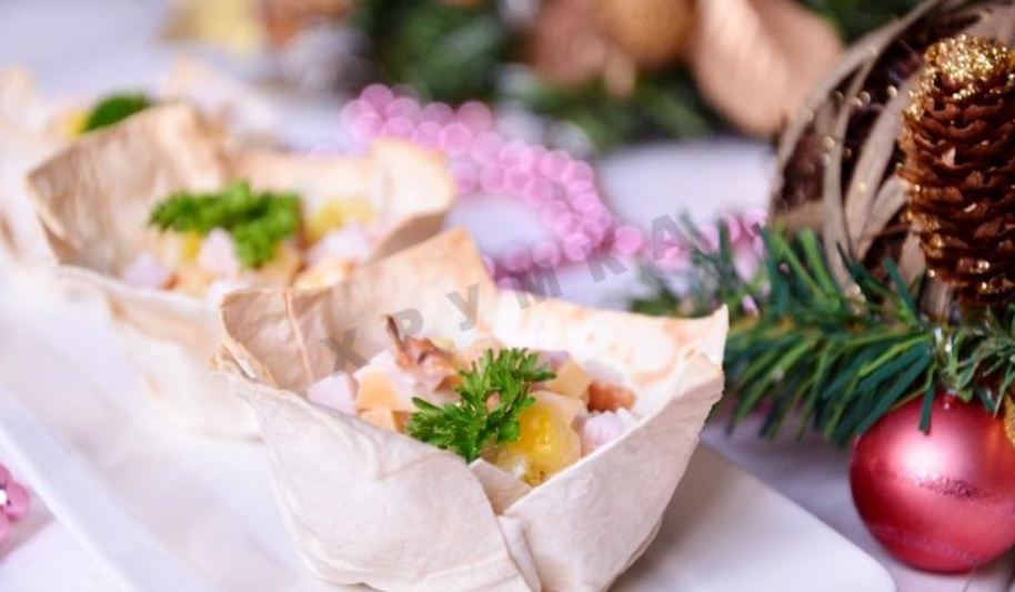 Рецепт праздничных тарталеток из лаваша