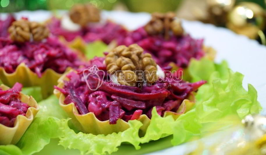 Рецепт свеклы с сыром в тарталетках