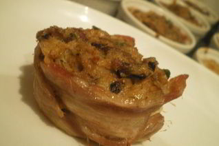 Тарталетки из бекона с грибами