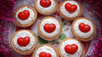тарталетки красное сердце