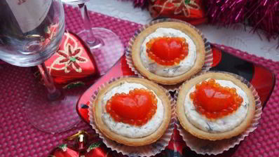 тарталетки красное сердце