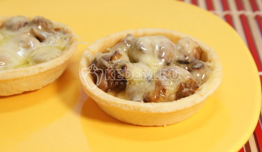 Рецепт тарталеток с грибами и сыром