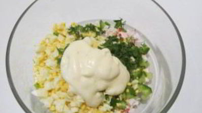 тарталетки с крабовыми палочками и сыром