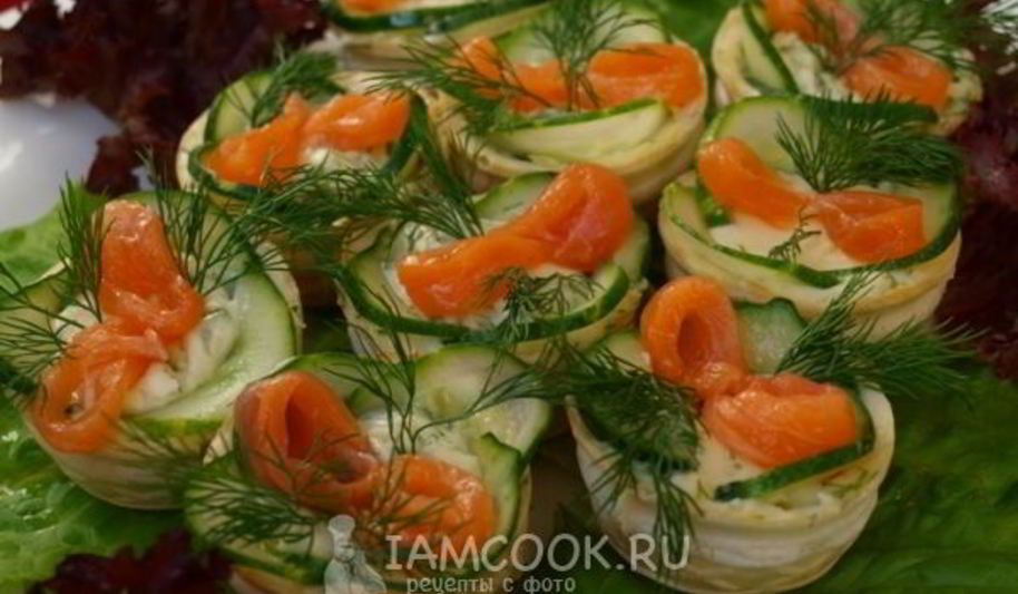 Рецепт тарталеток с красной рыбой