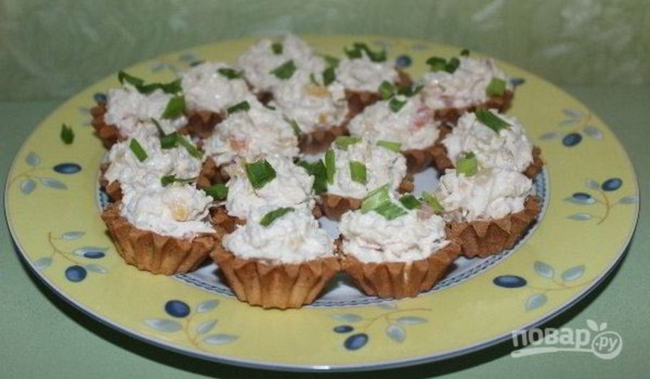 Рецепт тарталеток с курицей и ананасом