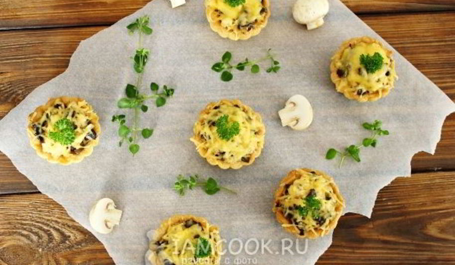 Рецепт тарталеток с курицей и грибами