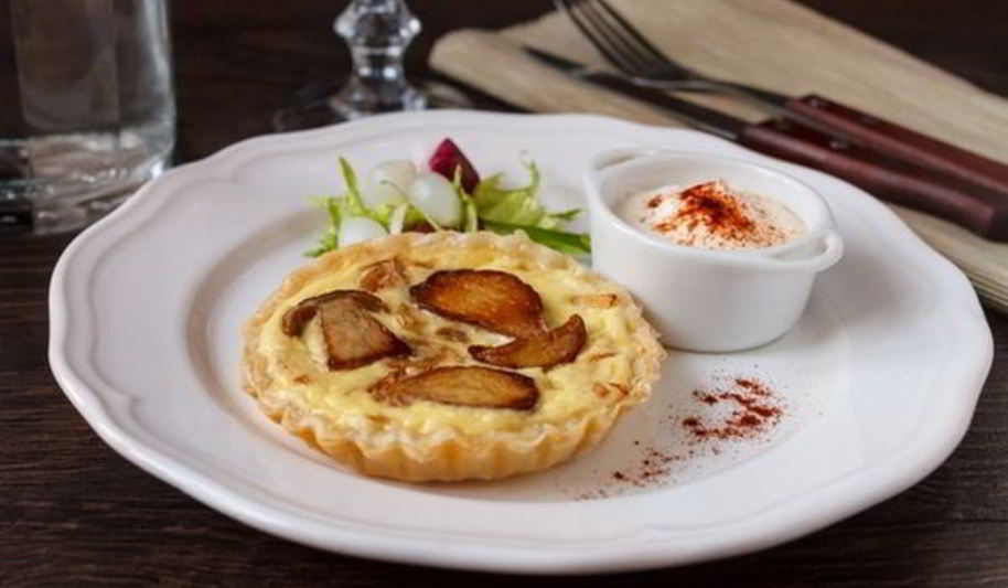 Рецепт тарталеток с луком и белыми грибами