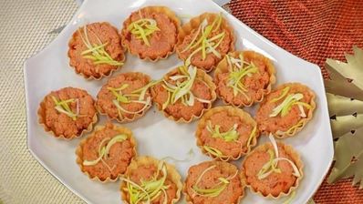 тарталетки с муссом из жареной курицы