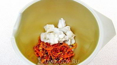 тарталетки с палтусом и овощами