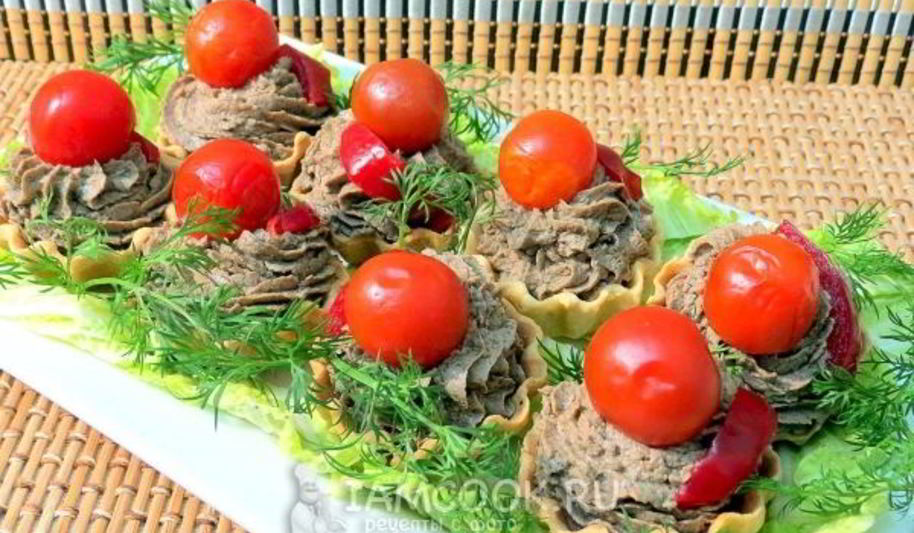 Рецепт тарталеток с печеночно-грибной начинкой