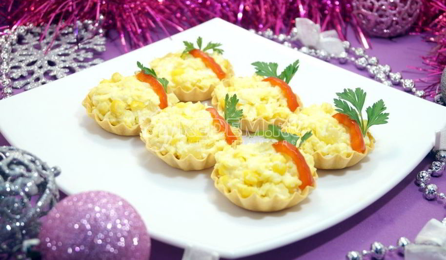 Рецепт тарталеток с пикантным салатом