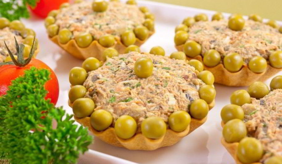 Рецепт тарталеток с салатом из куриной печени