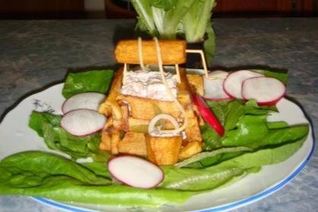 Тарталетки с семгой Картофельный колодец