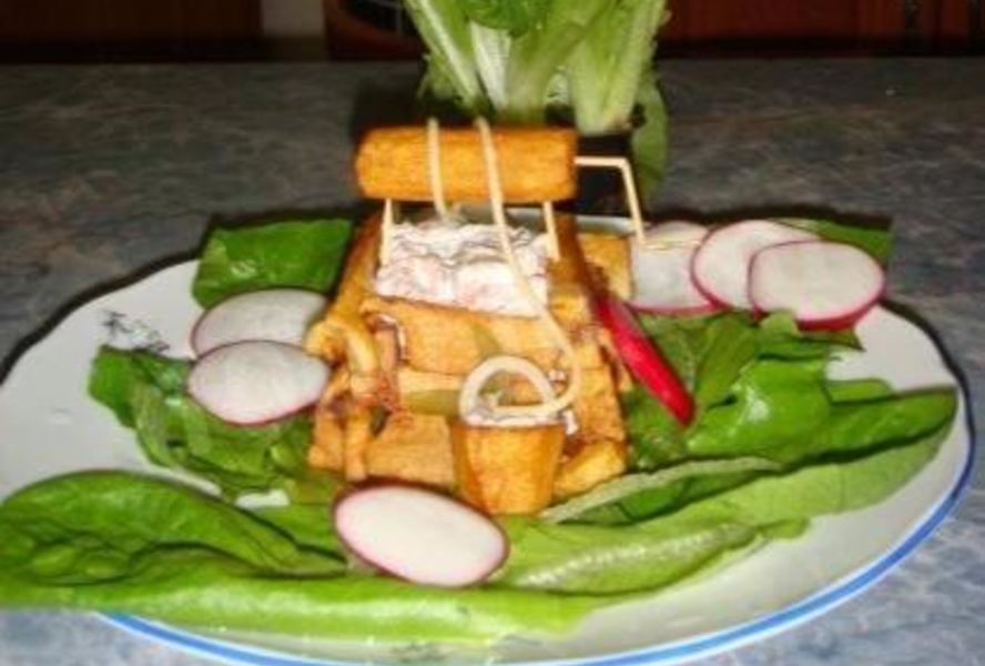 Тарталетки с семгой Картофельный колодец