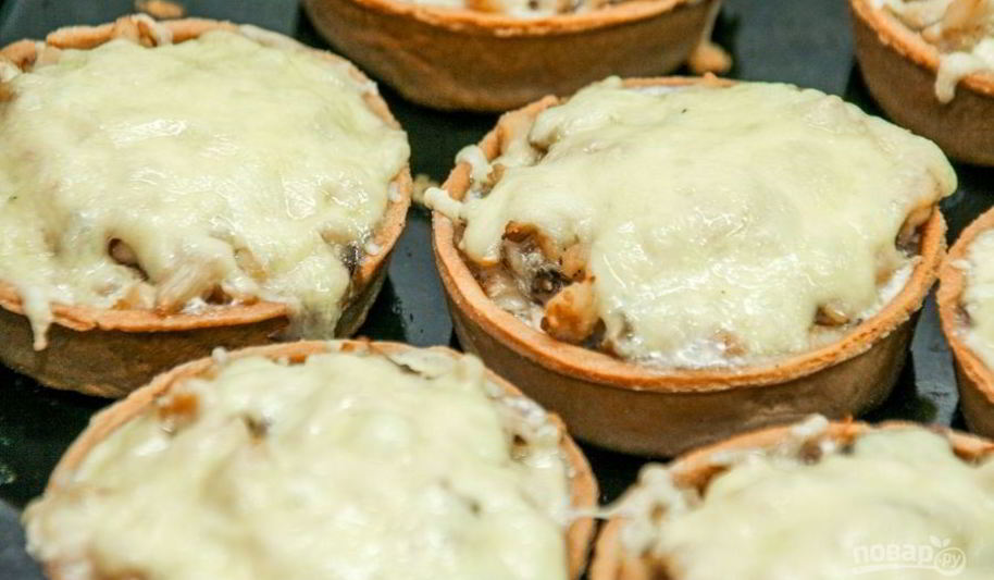 Рецепт тарталеток с сыром и грибами