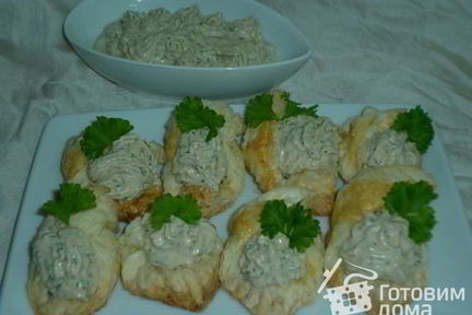 Тарталетки с тунцово-яичным паштетом