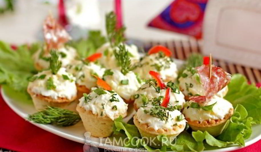 Рецепт тарталеток с яичным салатом