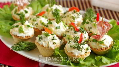 тарталетки с яичным салатом
