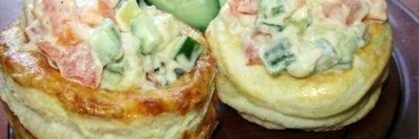 Волованы — тарталетки из слоеного теста