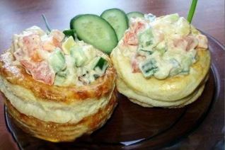 Волованы — тарталетки из слоеного теста