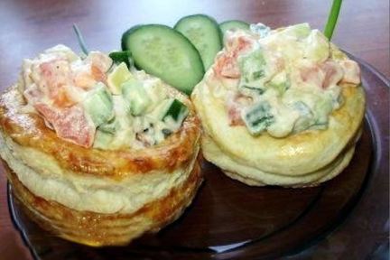 Волованы — тарталетки из слоеного теста