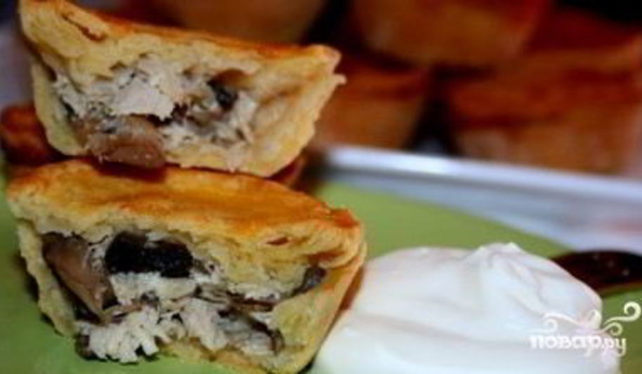Рецепт закрытых тарталеток с курицей