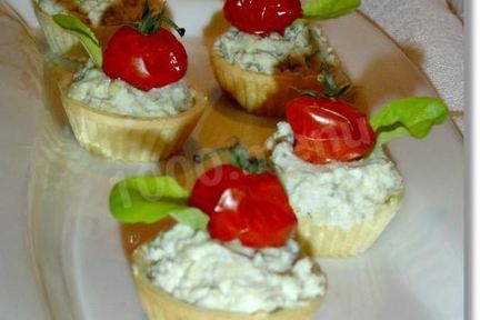Закусочные тарталетки с творожным сыром