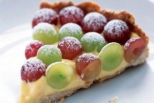 Нежный тарт со свежим виноградом